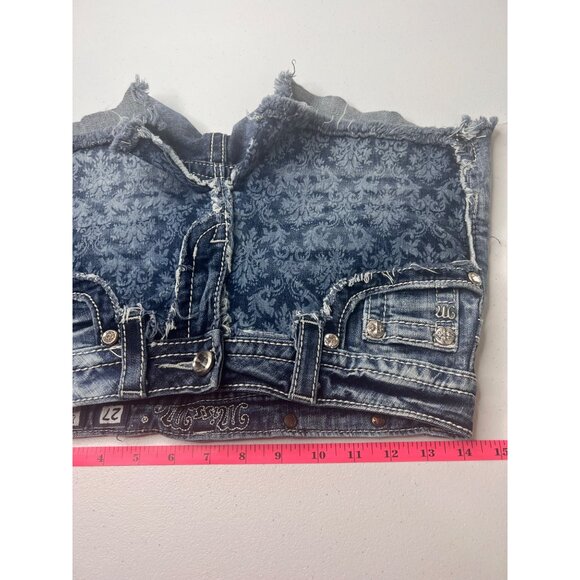 Miss Me Women's Denim‎ Shorts Size 27 Frayed Hem Bling Style JP5842H - Picture 8 of 10